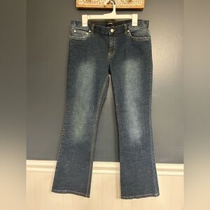 Daisy Fuentes Classic Indigo Wide Leg Jeans
